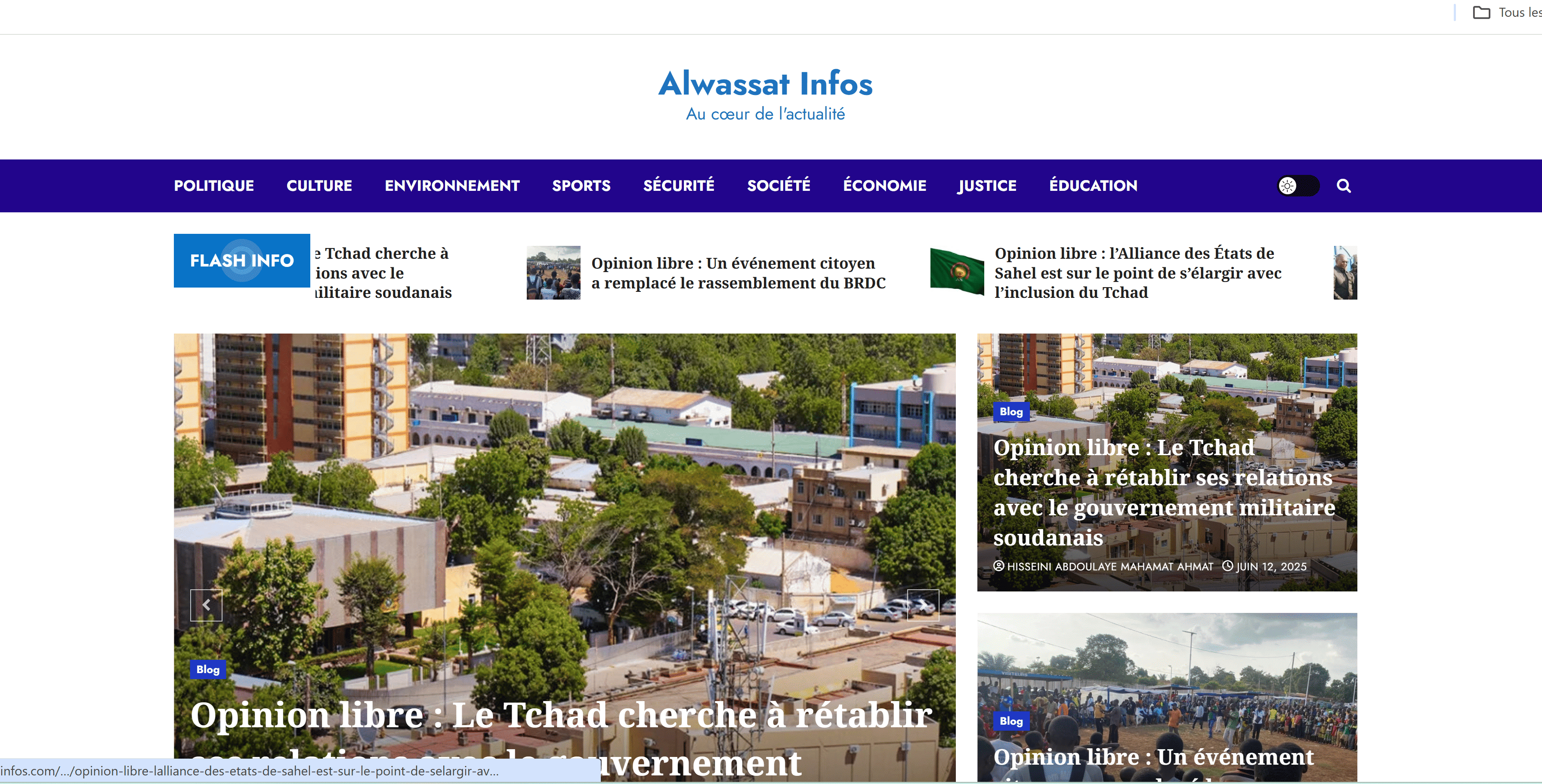 Site alwassatinfos.com